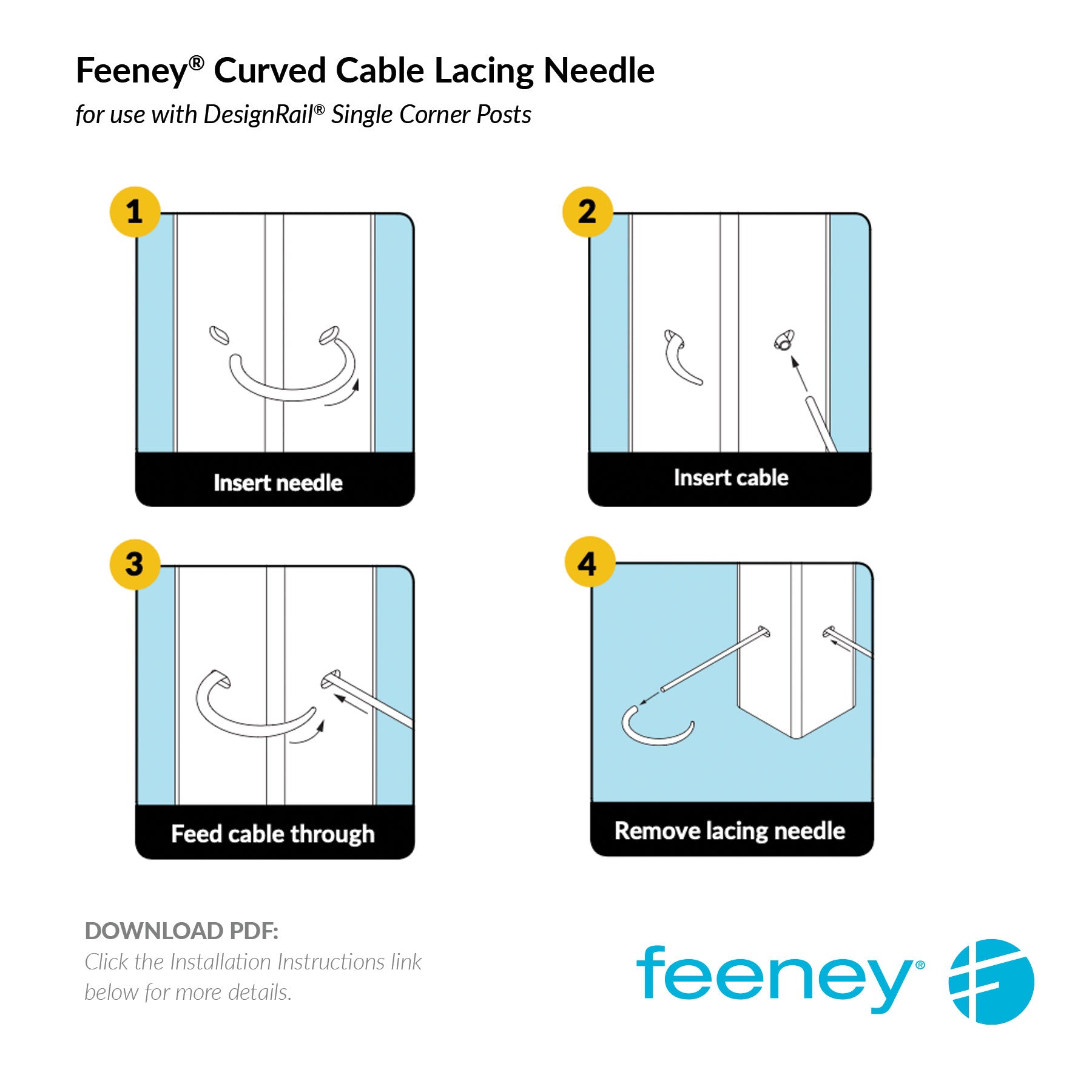 Feeney® Curve Cable Lacing Needle (1/8 Feeney® Curve Cable Lacing Needle (1/8