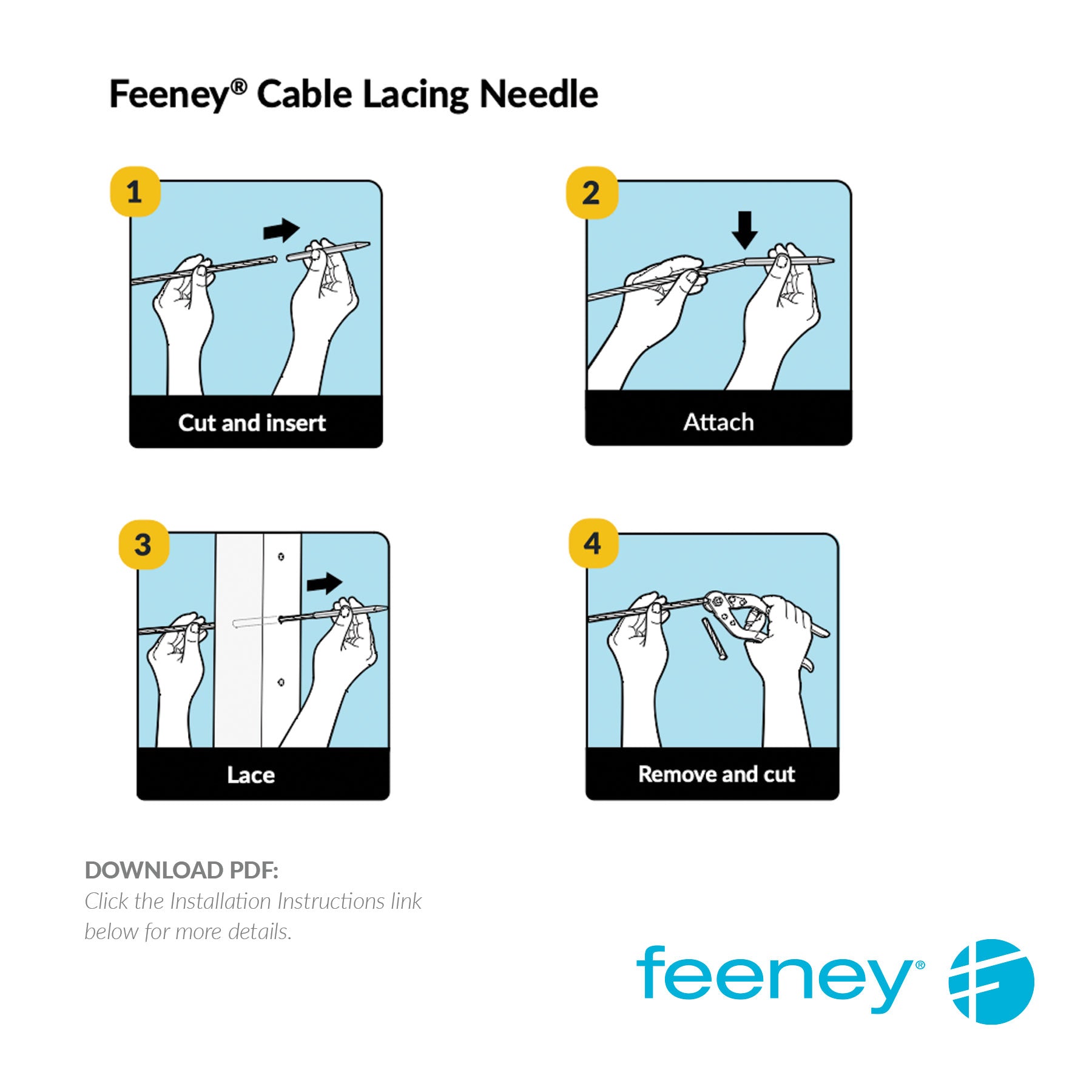 Feeney® Cable Lacing Needle (1/8 Feeney® Cable Lacing Needle (1/8