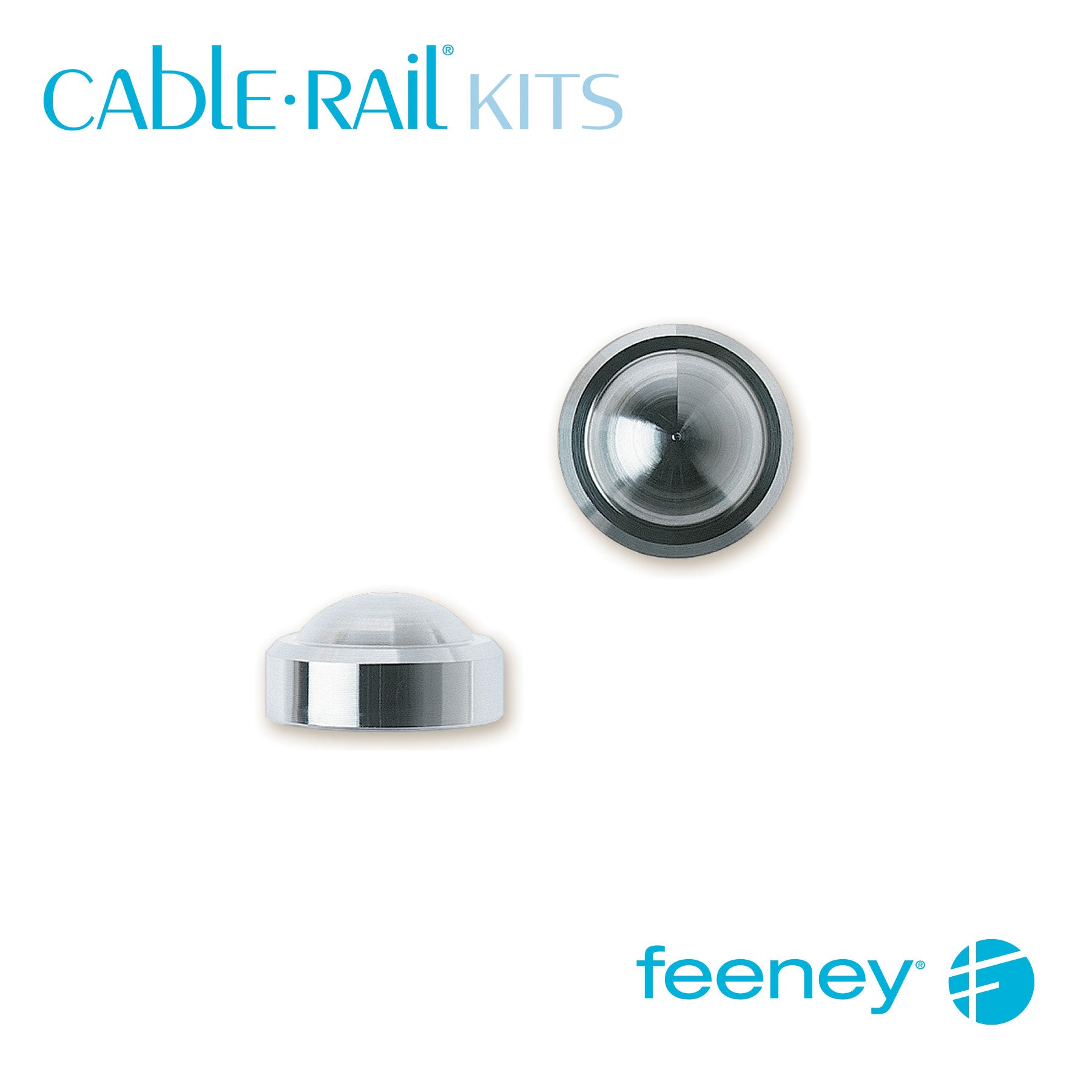 Feeney® CableRail Kits End Cap, Stainless Steel Crown 4 Each at Cable Rail Direct Feeney® CableRail Kits End Cap, Stainless Steel Crown 4 Each at Cable Rail Direct