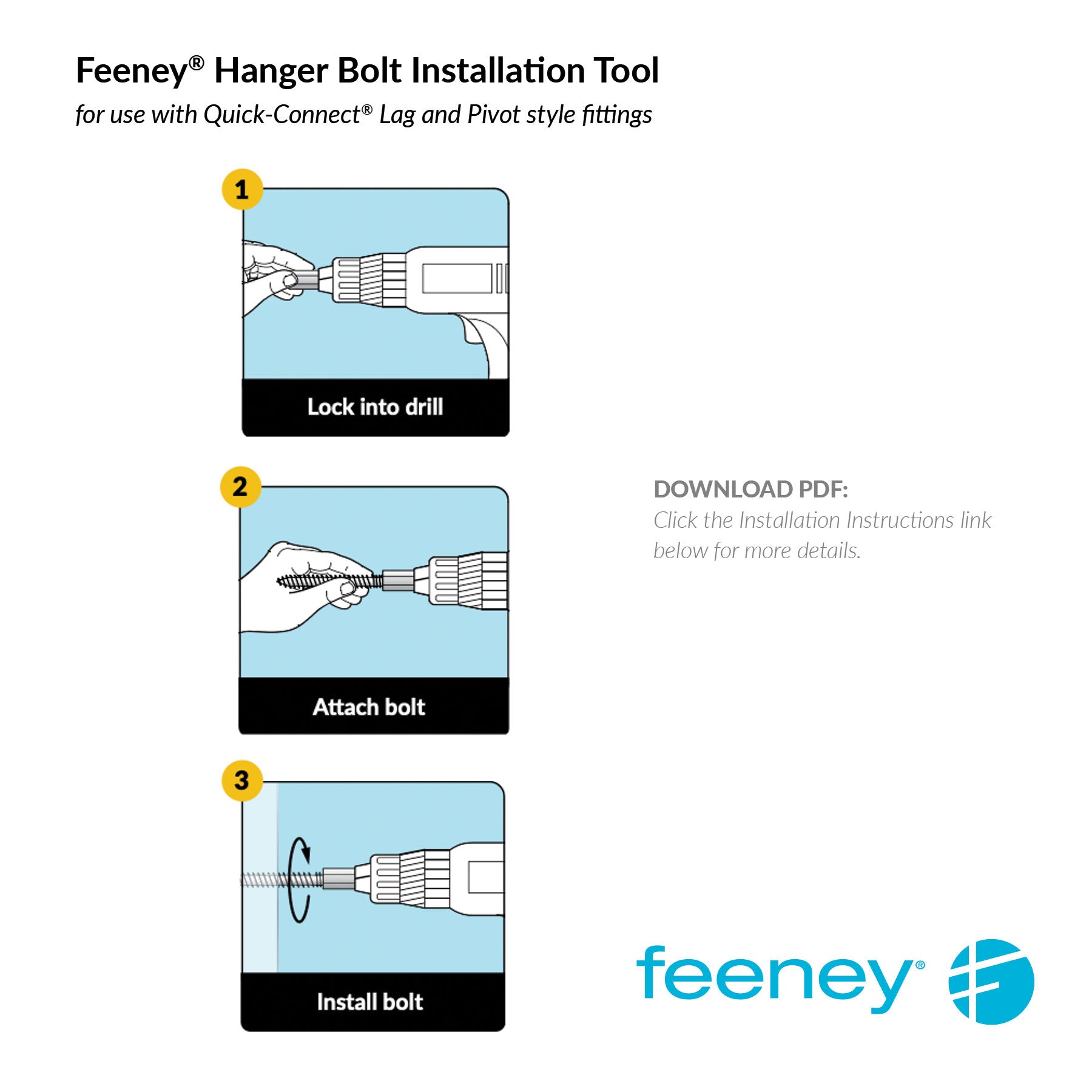 Feeney® Hanger Bolt Installation Tool (Each) Feeney® Hanger Bolt Installation Tool (Each)