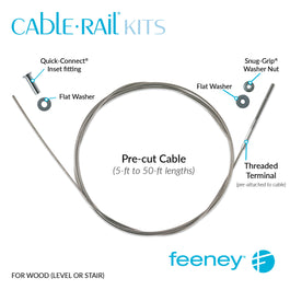 Feeney® CableRail Kits 1/8", Wood, 15 ft Each at Cable Rail Direct
