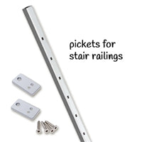 Feeney Stair Railing Intermediate Pickets Silver at Cable Rail Direct Feeney Stair Railing Intermediate Pickets Silver at Cable Rail Direct