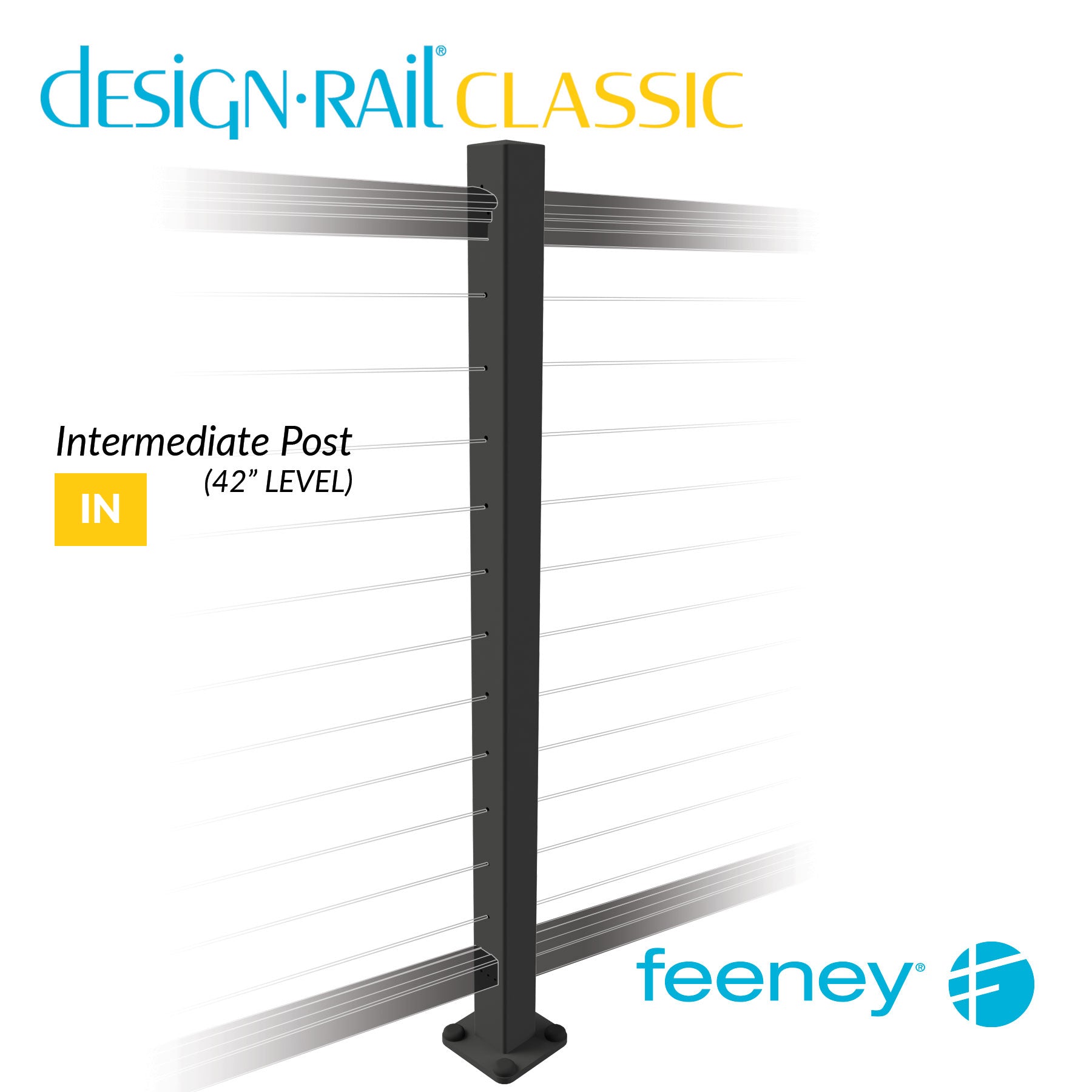 Feeney® DesignRail® Classic Kits Intermediate (Level) Post Kit (42  Feeney® DesignRail® Classic Kits Intermediate (Level) Post Kit (42