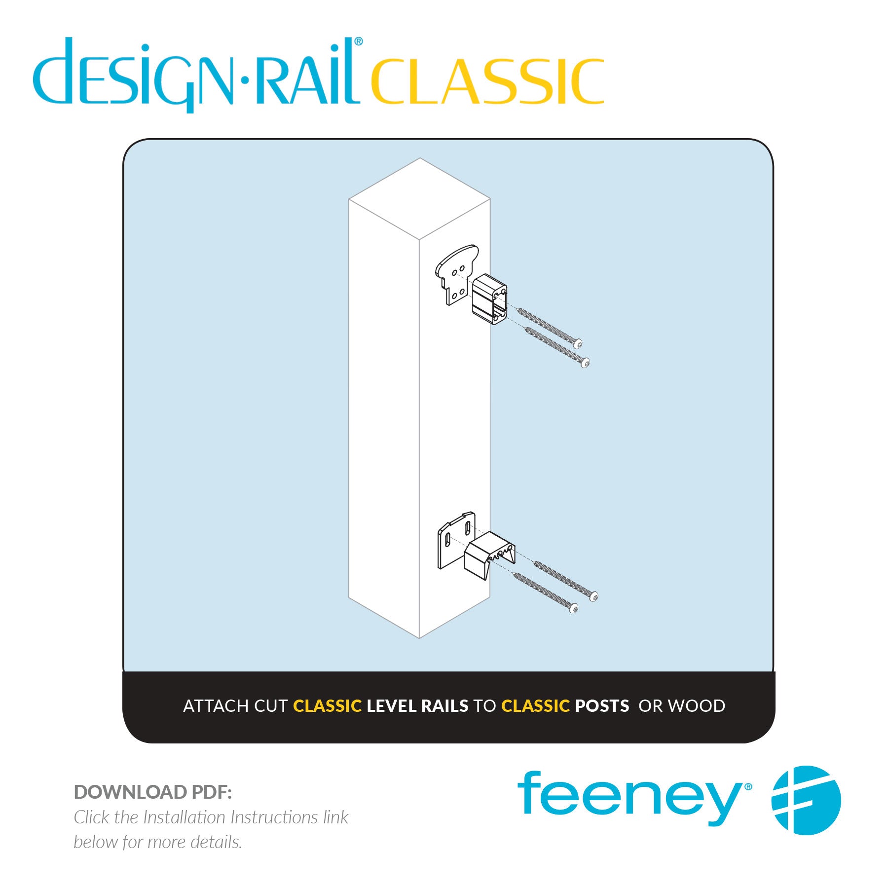 Feeney® DesignRail® Classic Kits (Level) Rail Cut Kit (Black)   Feeney® DesignRail® Classic Kits (Level) Rail Cut Kit (Black)
