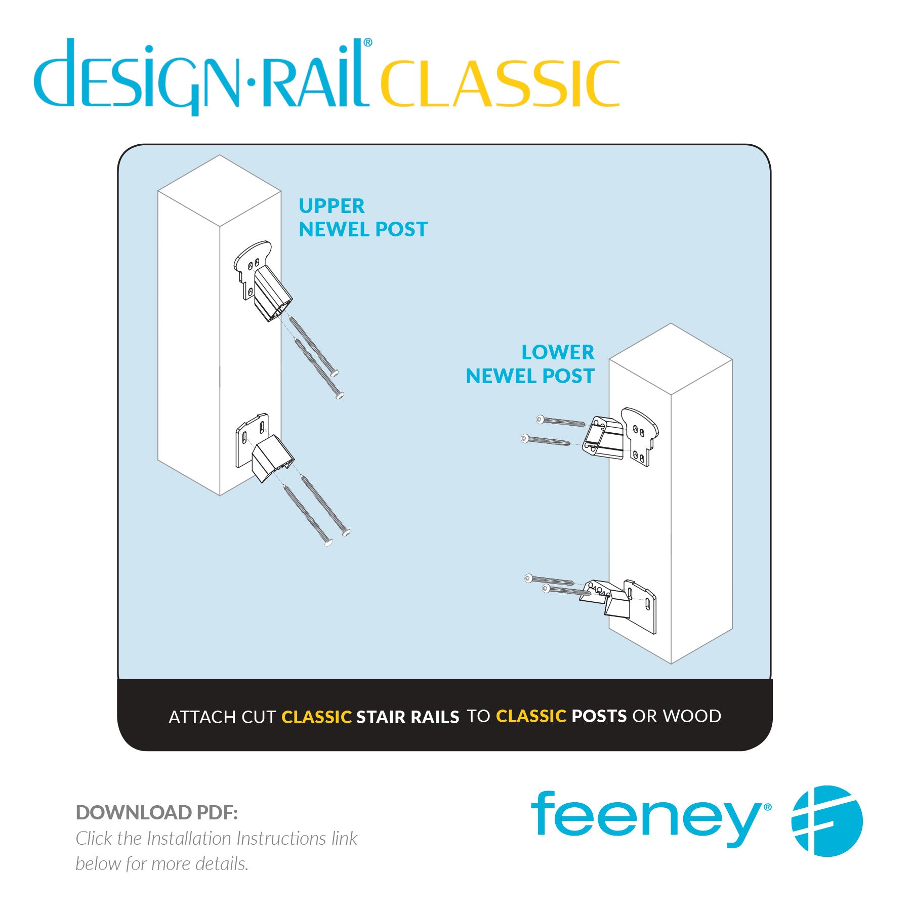 Feeney® DesignRail® Classic Kits (Stair) Rail Cut Kit (Black)   Feeney® DesignRail® Classic Kits (Stair) Rail Cut Kit (Black)