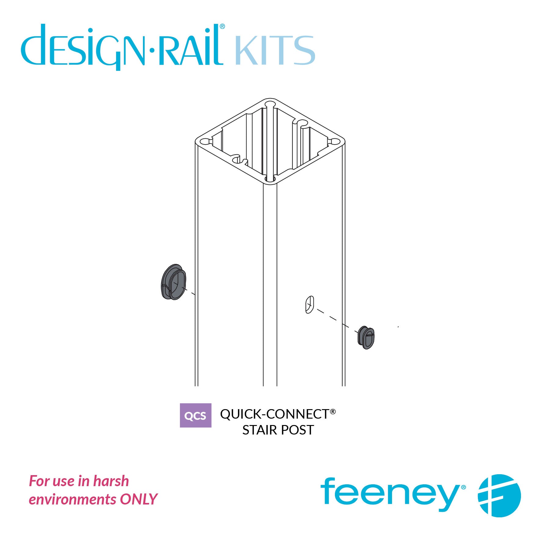 Feeney® CableRail Kits End Cap, Stainless Steel Chamfer (4 Each)    Feeney® CableRail Kits End Cap, Stainless Steel Chamfer (4 Each)