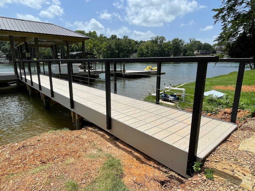 DockRail™ Aluminum Railing with CableRail – CableRailDirect