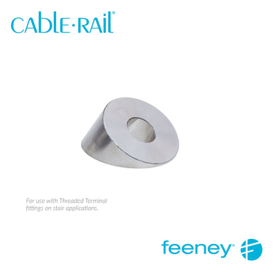 Feeney® CableRail 1/8" Threaded Terminal Beveled Washer 4 Each at Cable Rail Direct