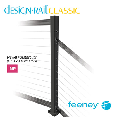 Feeney® DesignRail® Classic Kits (Level to Stair) Passthrough Newel Post Kit