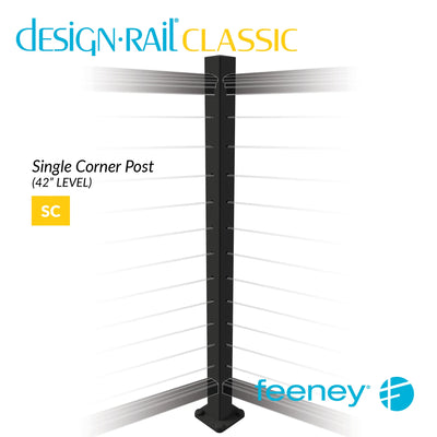 Feeney® DesignRail® Classic Kits (Level) Single Corner Post Kit