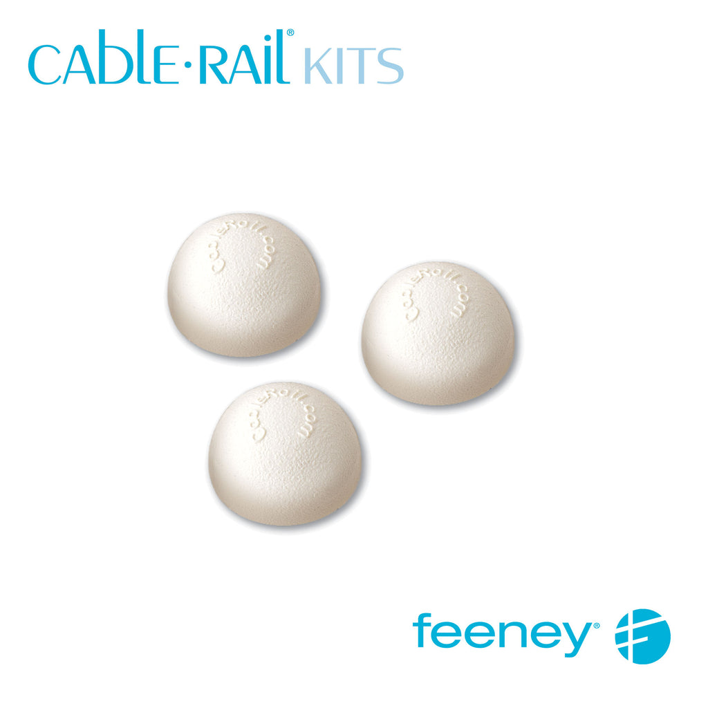 Feeney® CableRail Kits End Cap, White (10 Each) | CableRailDirect