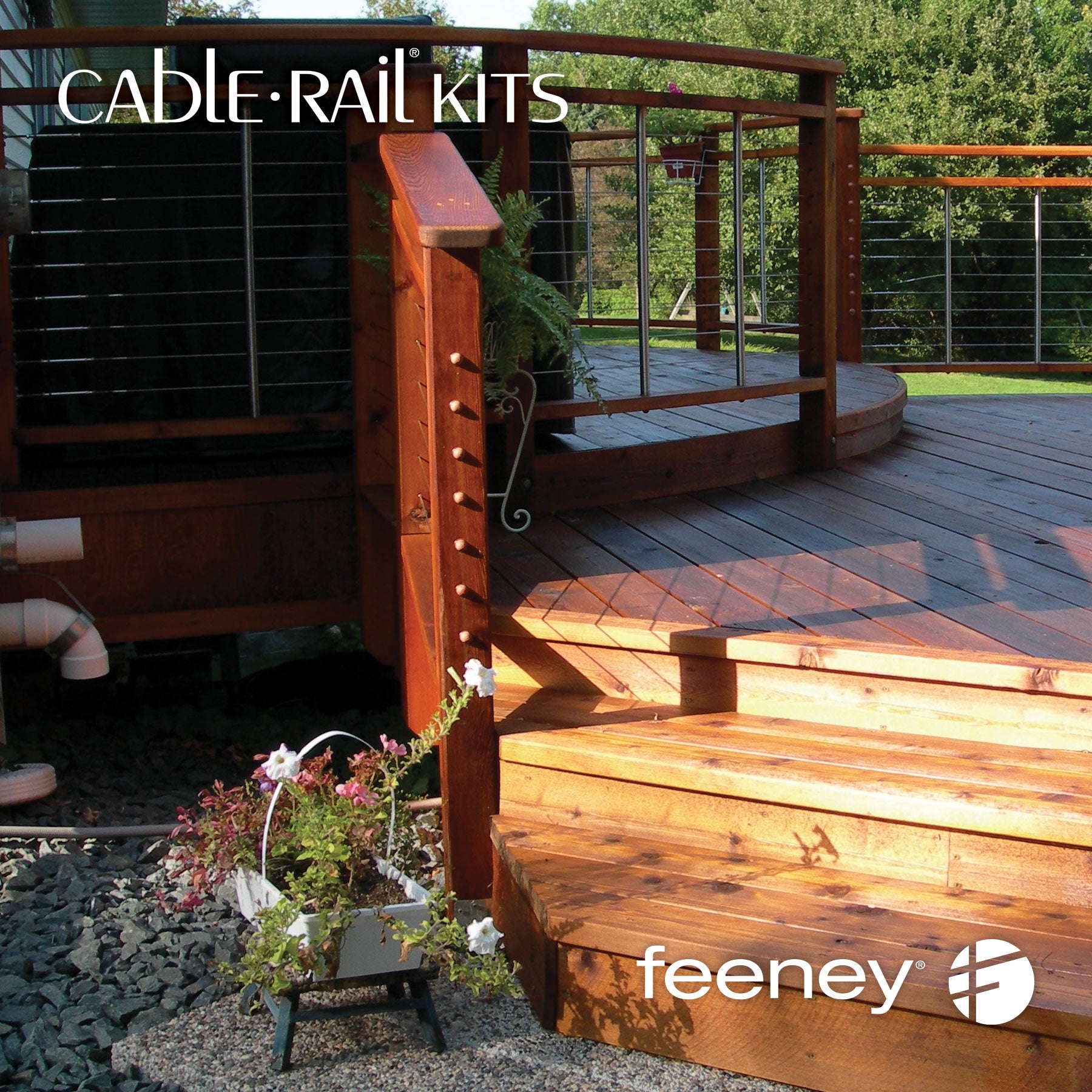 Feeney Quick Connect Surface Mount - 1/8" Marine Grade Stainless Steel Cable Hardware