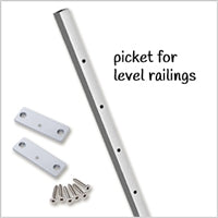 Feeney Level Railing Intermediate Pickets Silver at Cable Rail Direct ...
