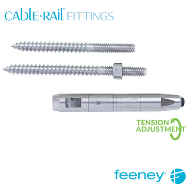 Feeney® CableRail 1/8" Quick-Connect® Lag Tensioner Each 9910-DL-PKG at Cable Rail Direct