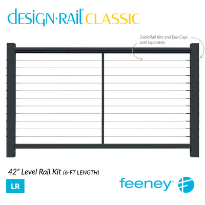  Feeney® DesignRail® Classic Kits (Level) Rail Kit (42" - Textured Black) 