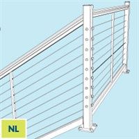 Feeney DesignRail® 36" Left Hand Newel Post Kit for Stair Railings - Black at Cable Rail Direct