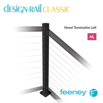 Feeney® DesignRail® Classic Kits (Level to Stair) Left-Hand Newel Post Kit