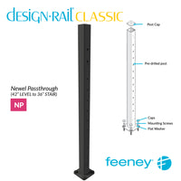 Feeney® DesignRail® Classic Kits (Level to Stair) Passthrough Newel Post Kit (42