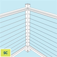 Feeney DesignRail® 42" Single Corner Post Kit for Level Railings - Black at Cable Rail Direct