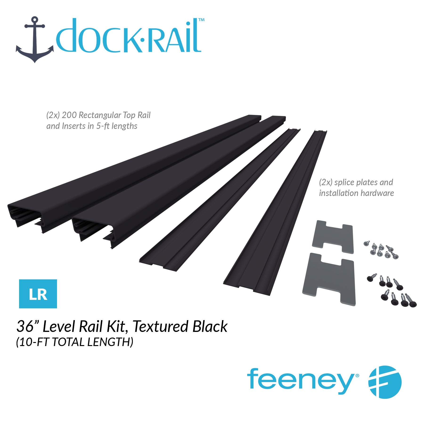DockRail™ Rail Kits Textured Black