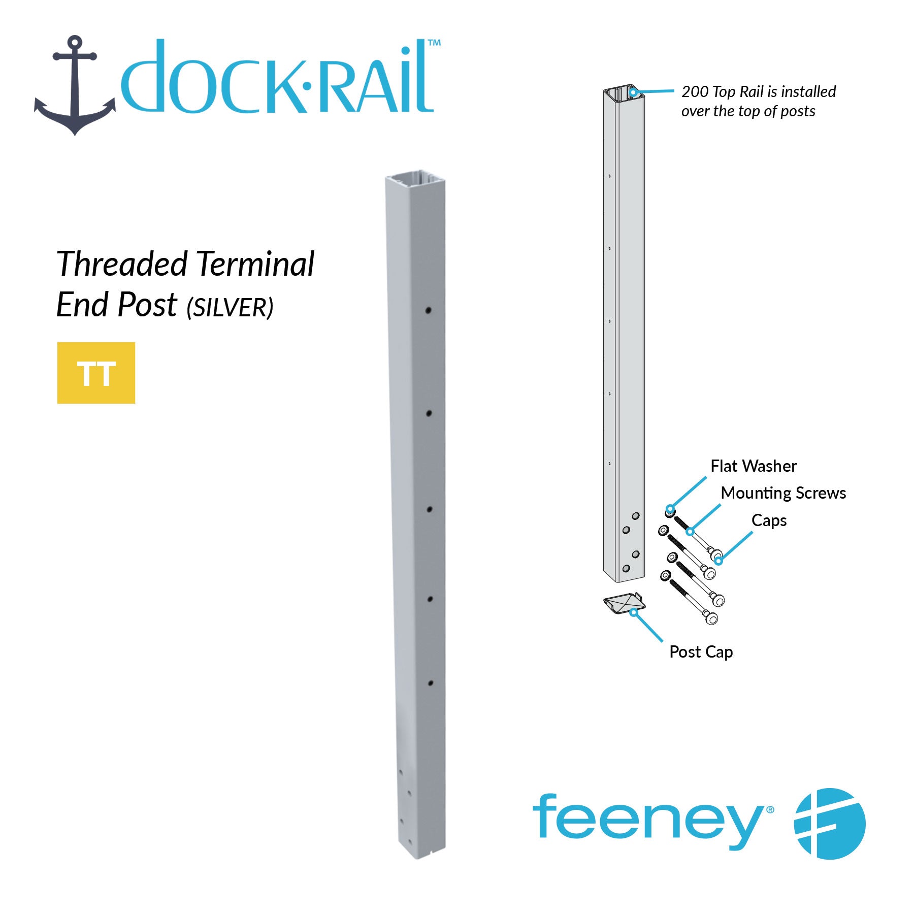 DockRail™ Post Kits - Silver