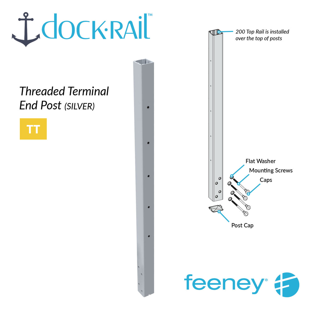 Feeney® DesignRail® DockRail™ Threaded Terminal Post Kit - Silver ...