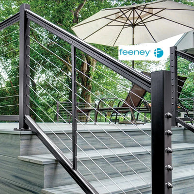 Feeney DesignRail® Modern 36" Rail Kit (6) for Level Railings - Black