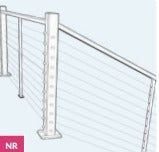 Feeney DesignRail® 36"Newel Termination Modern Post Kit Rightfor Level Railings - Black at Cable Rail Direct