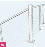 Feeney DesignRail® 42" Newel Termination Modern Post Kit Left for Level Railings - Black at Cable Rail Direct
