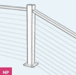 Feeney DesignRail® 42" Newel Passthrough Modern Post Kit Railings - Black at Cable Rail Direct