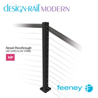  Feeney® DesignRail® Modern Kits (Level to Stair) Passthrough Newel Post Kit (36
