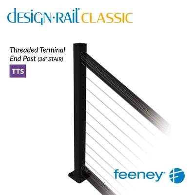 Feeney® DesignRail® Classic Kits (Stair) Threaded Terminal Post Kit (36")